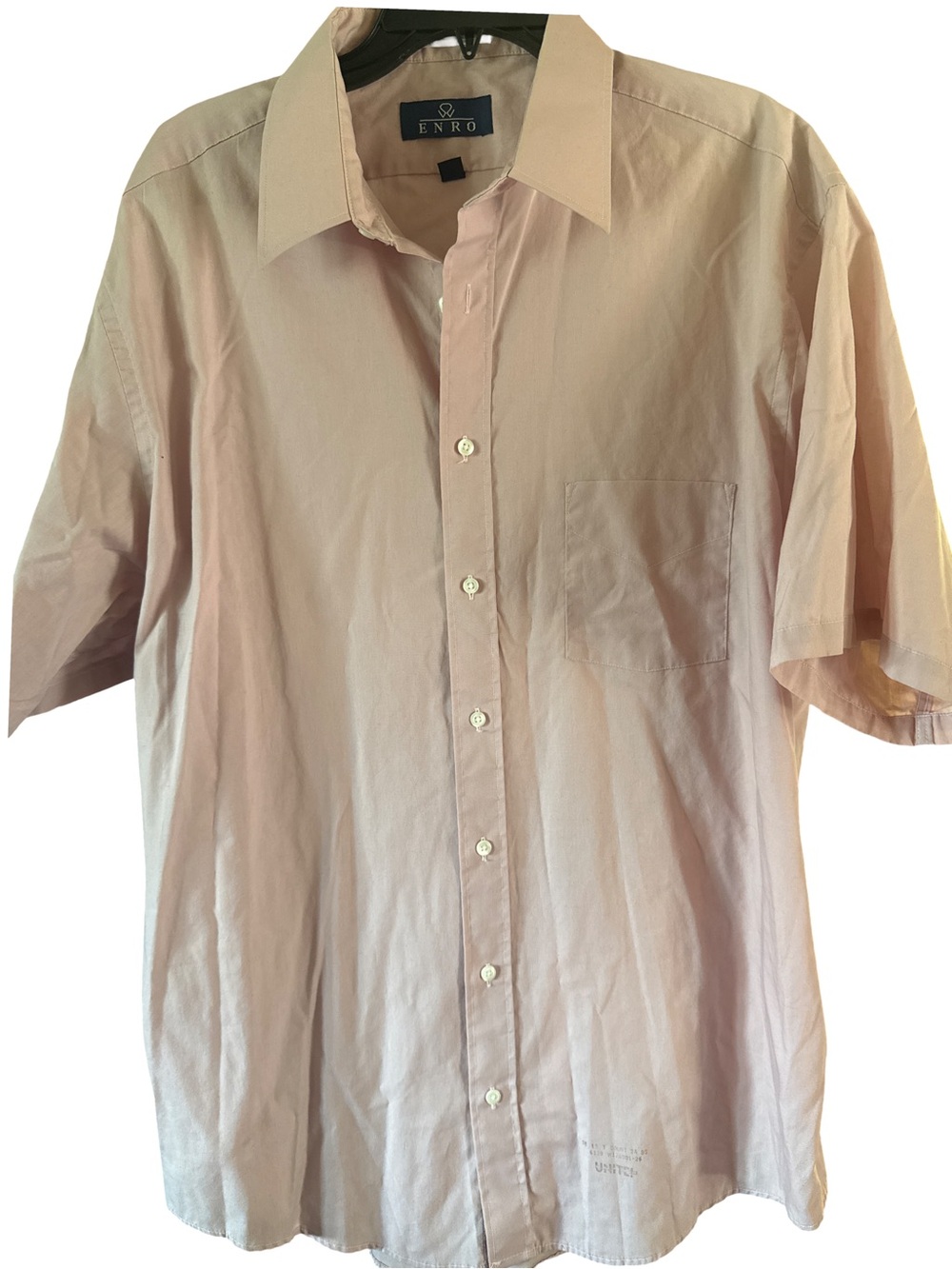 Enro Button Down Shirt Size 18 Half Sleeve Tall Pink Casual